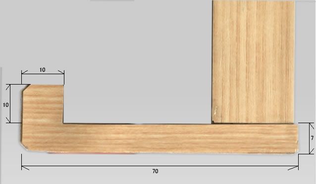 木目枠ホワイトボード製品断面図下部