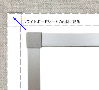 ホワイトボードシートの内側に貼るー