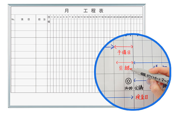 工程表ホワイトボード 品番 Koh