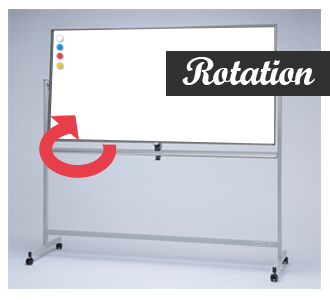 楽々回転、角度も調整できる脚付ホワイトボード
