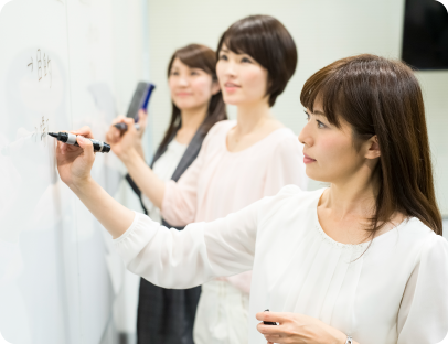 壁全面をホワイトボードに