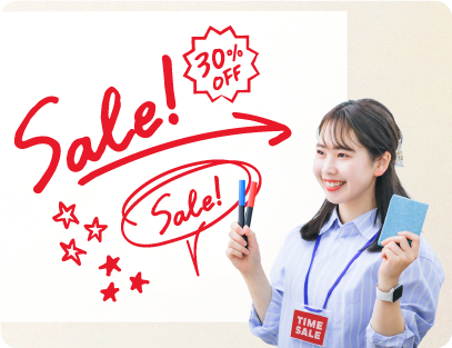 POPに貼って割引情報を変更する例
