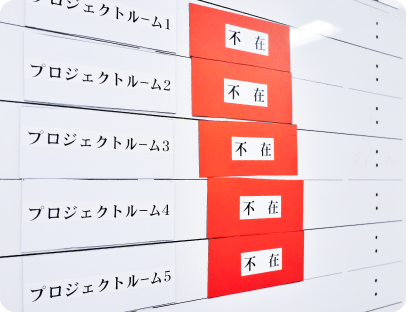 情報共有や備品の貼り付け用に