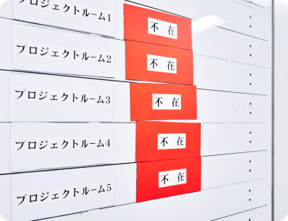 情報共有や備品の貼り付け用に