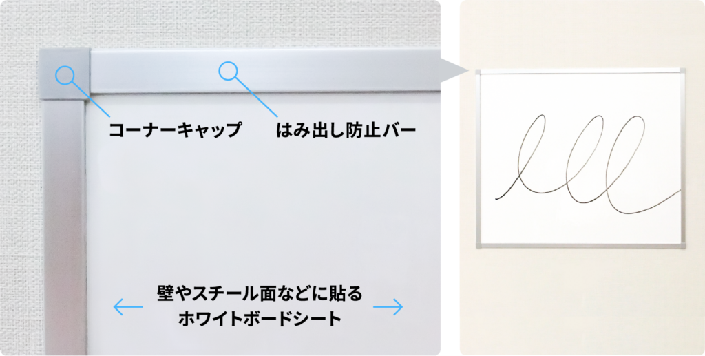 はみ出し防止バーを周囲に貼っておけば、はみ出しを防止できます！