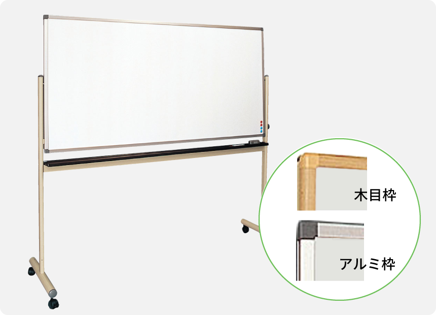 低反射で目にやさしい ナノホワイトボード 脚付き